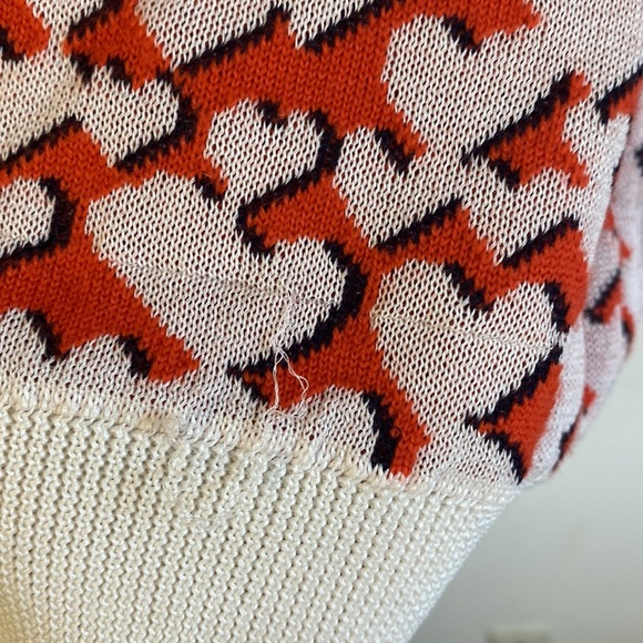 Stella McCartney Size 38 Heart Pattern Wool Blend Oversized Pullover With Pocket - Picture 3 of 8